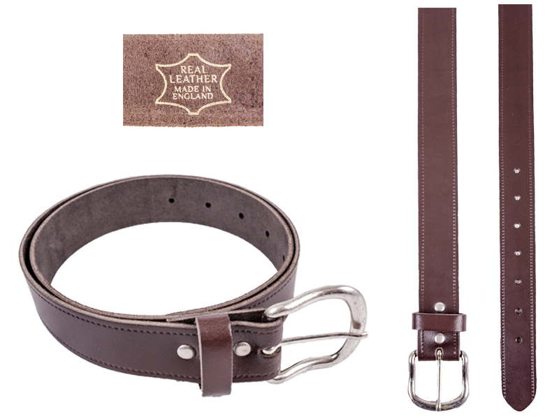 (image for) 1.25" Brown English Real Leather Belt Size M